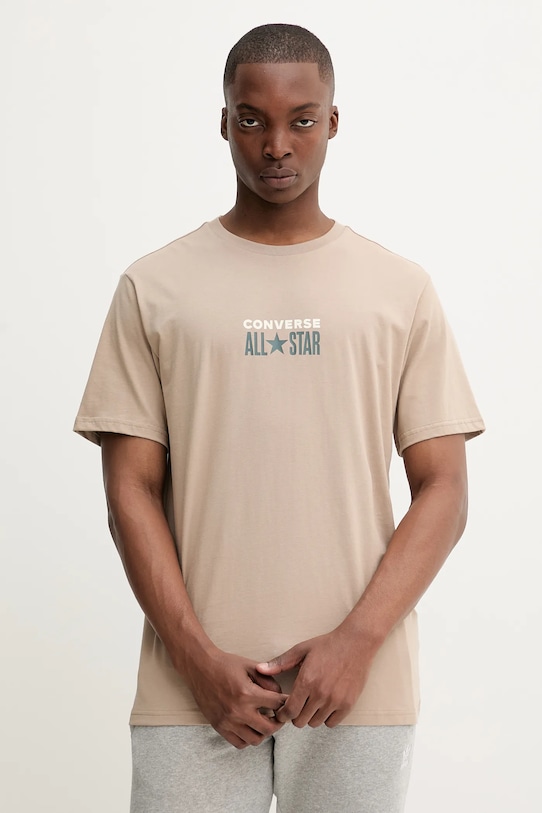 Хлопковая футболка Converse, бежевый
Хлопковая футболка Converse, бежевый