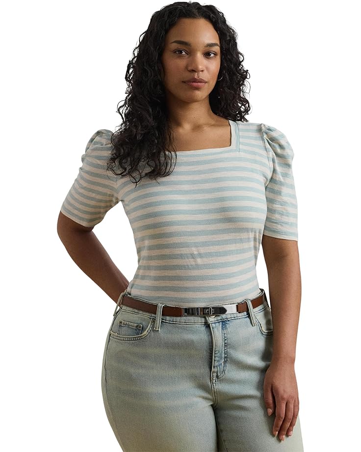 Футболка Lauren Ralph Lauren Plus Size Striped Cotton Jersey Puff-sleeve Tee, цвет Aqua Pearl/Mascarpone Cream
Футболка Lauren Ralph Lauren Plus Size Striped Cotton Jersey Puff-sleeve Tee, цвет Aqua Pearl/Mascarpone Cream