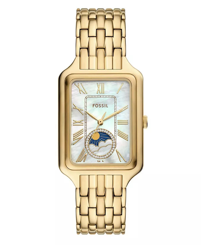 Женские часы Raquel Sun Moon с многофункциональным циферблатом, корпус из нержавеющей стали с золотистым покрытием, 29 мм Fossil
Женские часы Raquel Sun Moon с многофункциональным циферблатом, корпус из нержавеющей стали с золотистым покрытием, 29 мм Fossil
