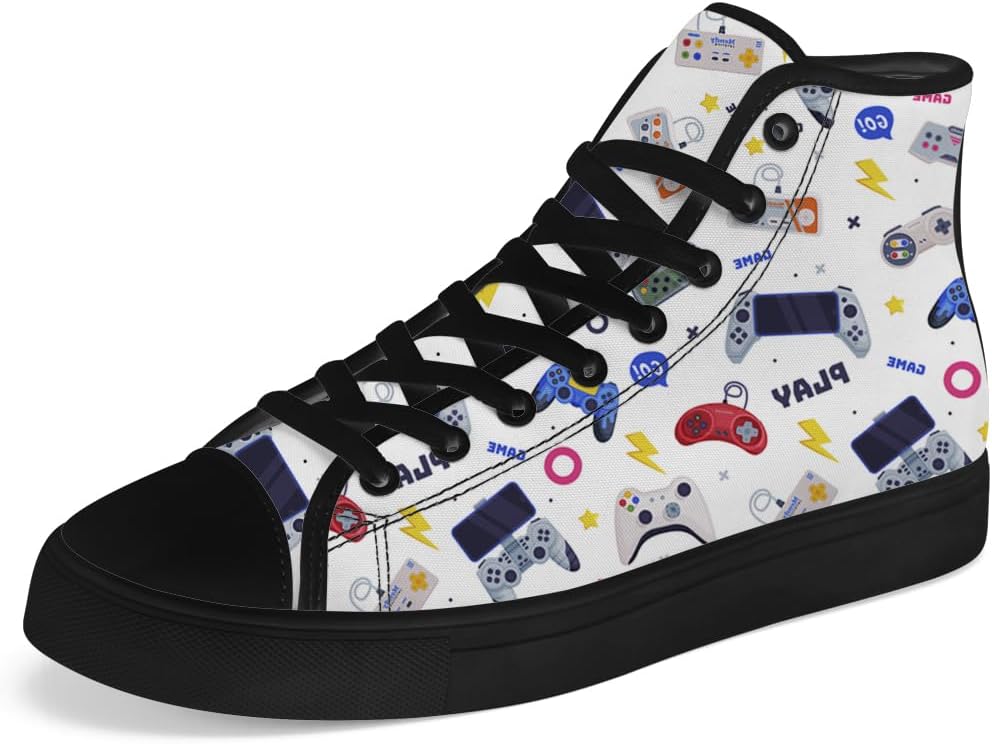 Высокие кеды из холщовой ткани с игровым дизайном для мужчин и женщин, высокие кроссовки на шнуровке, повседневная обувь, подарок для парня или девушки Chebing, белый
Высокие кеды из холщовой ткани с игровым дизайном для мужчин и женщин, высокие кроссовки на шнуровке, повседневная обувь, подарок для парня или девушки Chebing, белый