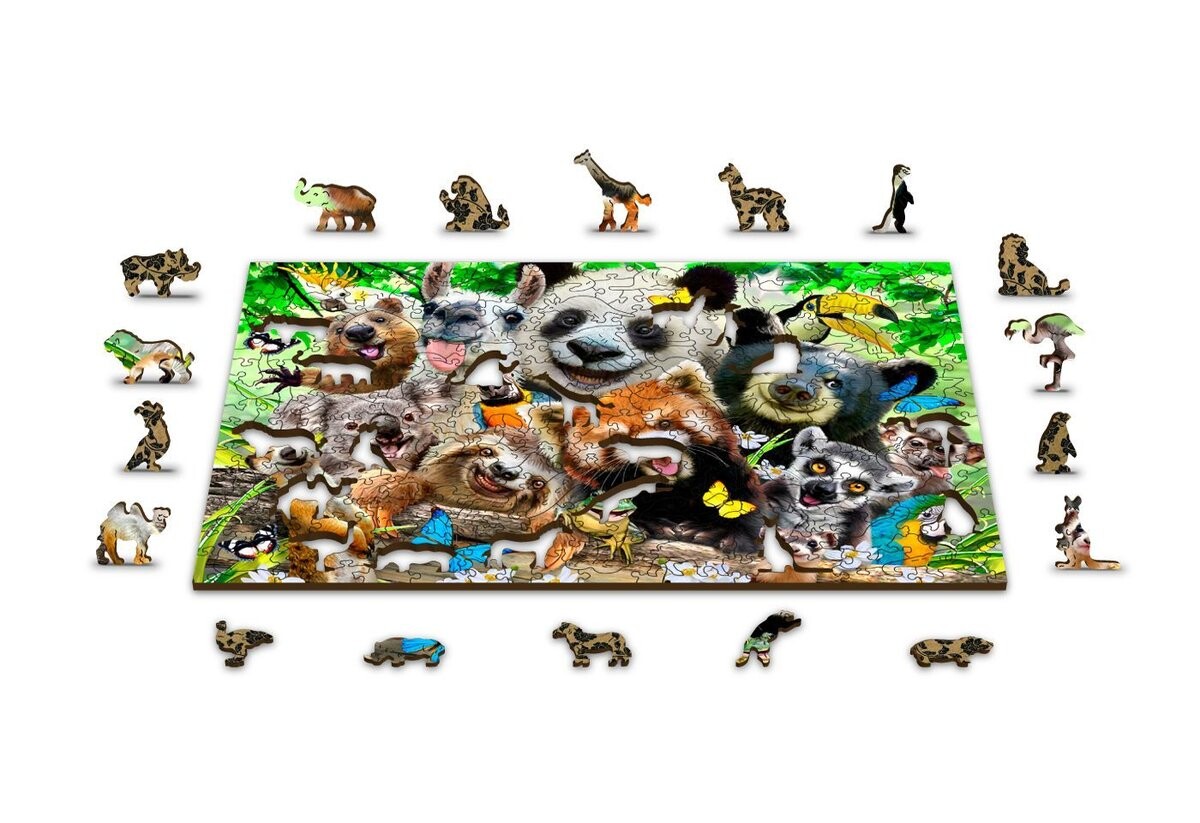 Деревянный пазл с фигурками - Happy Selfie Teddy Bears, размер XL, 1010 деталей Wooden.City
Деревянный пазл с фигурками - Happy Selfie Teddy Bears, размер XL, 1010 деталей Wooden.City