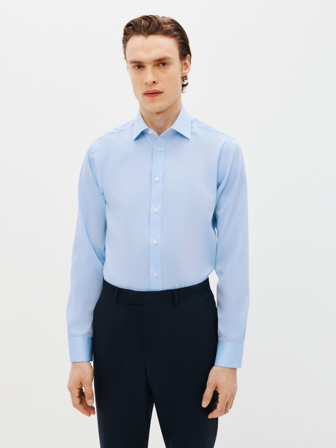 Рубашка узкого кроя из твила без железа John Lewis с одними манжетами, синяя
Рубашка узкого кроя из твила без железа John Lewis с одними манжетами, синяя