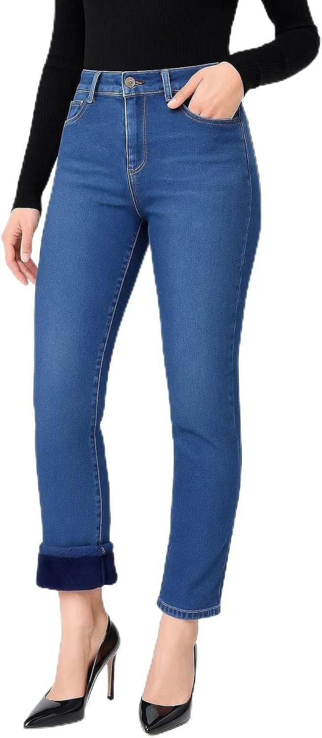 Женские джинсы Lazutom с высокой талией, утепленные флисом, прямые, теплые, для осени и зимы
Женские джинсы Lazutom с высокой талией, утепленные флисом, прямые, теплые, для осени и зимы