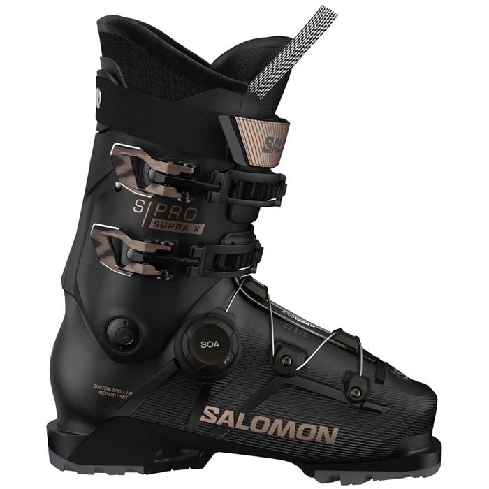 Горнолыжные ботинки S/Pro supra boa x90 w - женские, 2025 Salomon, Black / Pinkgold Metallic / Pinkgold Metallic 
Горнолыжные ботинки S/Pro supra boa x90 w - женские, 2025 Salomon, Black / Pinkgold Metallic / Pinkgold Metallic