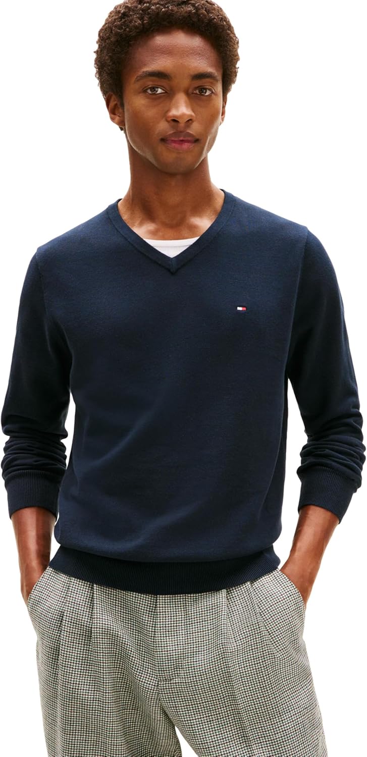 Мужской свитер Tommy Hilfiger Essential из хлопка с длинным рукавом и V-образным вырезом, Masters Navy
Мужской свитер Tommy Hilfiger Essential из хлопка с длинным рукавом и V-образным вырезом, Masters Navy