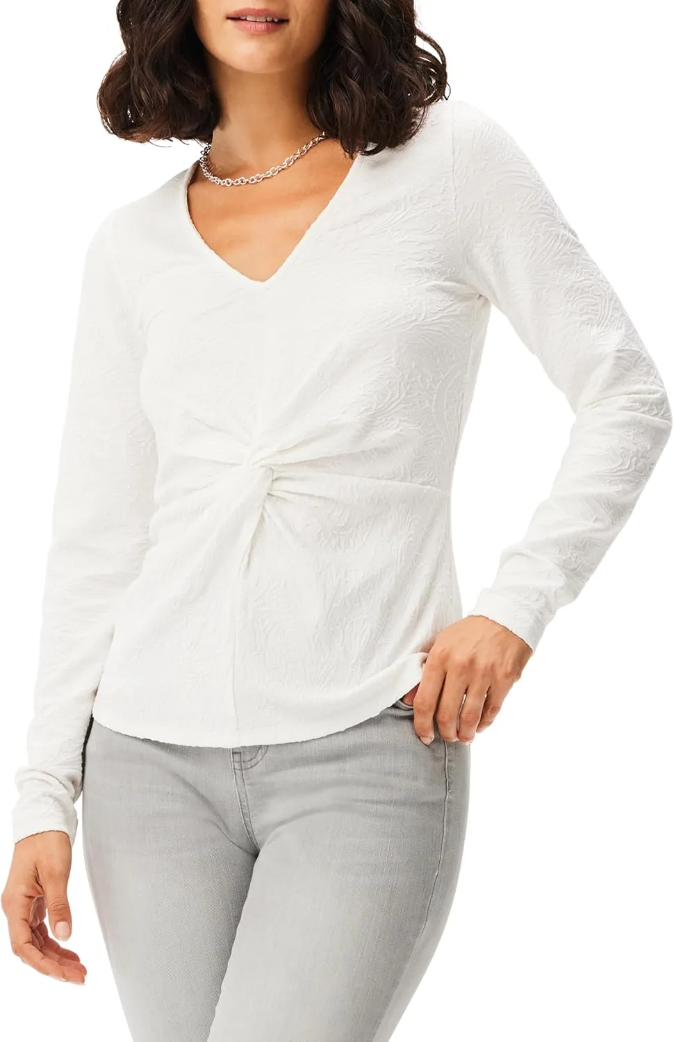 NIC+ZOE женский топ с кружевной вязкой и перекрученным передом
NIC+ZOE женский топ с кружевной вязкой и перекрученным передом