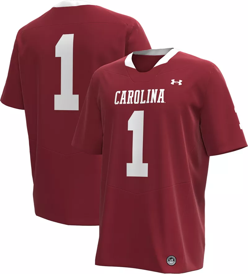 Мужская футбольная майка Under Armour South Carolina Gamecocks #1 темно-бордовая реплика с возвратом
Мужская футбольная майка Under Armour South Carolina Gamecocks #1 темно-бордовая реплика с возвратом