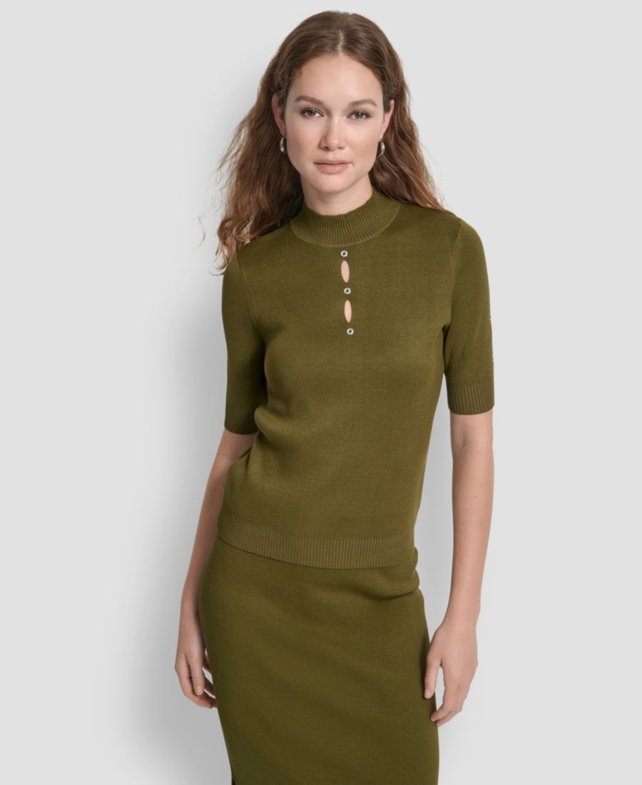 Женский свитер с высоким воротником и люверсами DKNY, Dark Olive
Женский свитер с высоким воротником и люверсами DKNY, Dark Olive