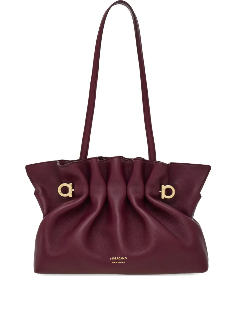 Маленькая плечевая сумка с гофрированной отделкой и двойной застежкой Gancini Ferragamo, красный
Маленькая плечевая сумка с гофрированной отделкой и двойной застежкой Gancini Ferragamo, красный