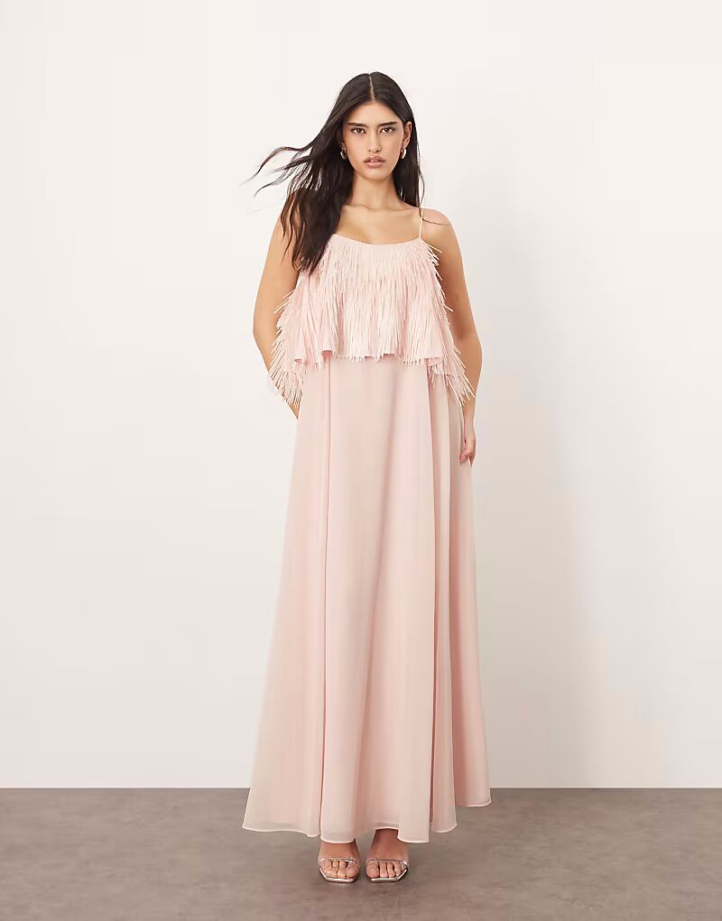 ARRANGE shard многослойное трапециевидное платье макси с пайетками светло-розового цвета
ARRANGE shard многослойное трапециевидное платье макси с пайетками светло-розового цвета