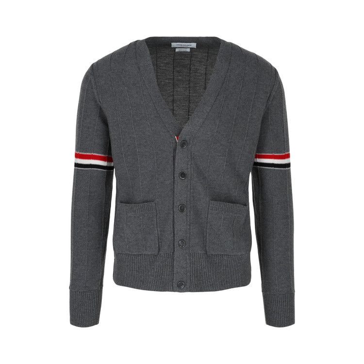 Кардиган Thom Browne Wool Relaxed V Neck Armband Cardigan 'Grey'
Кардиган Thom Browne Wool Relaxed V Neck Armband Cardigan 'Grey'