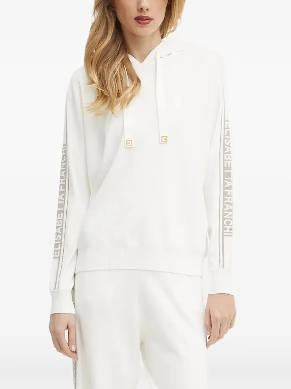 Джемпер с капюшоном и логотипом Elisabetta Franchi, белый
Джемпер с капюшоном и логотипом Elisabetta Franchi, белый