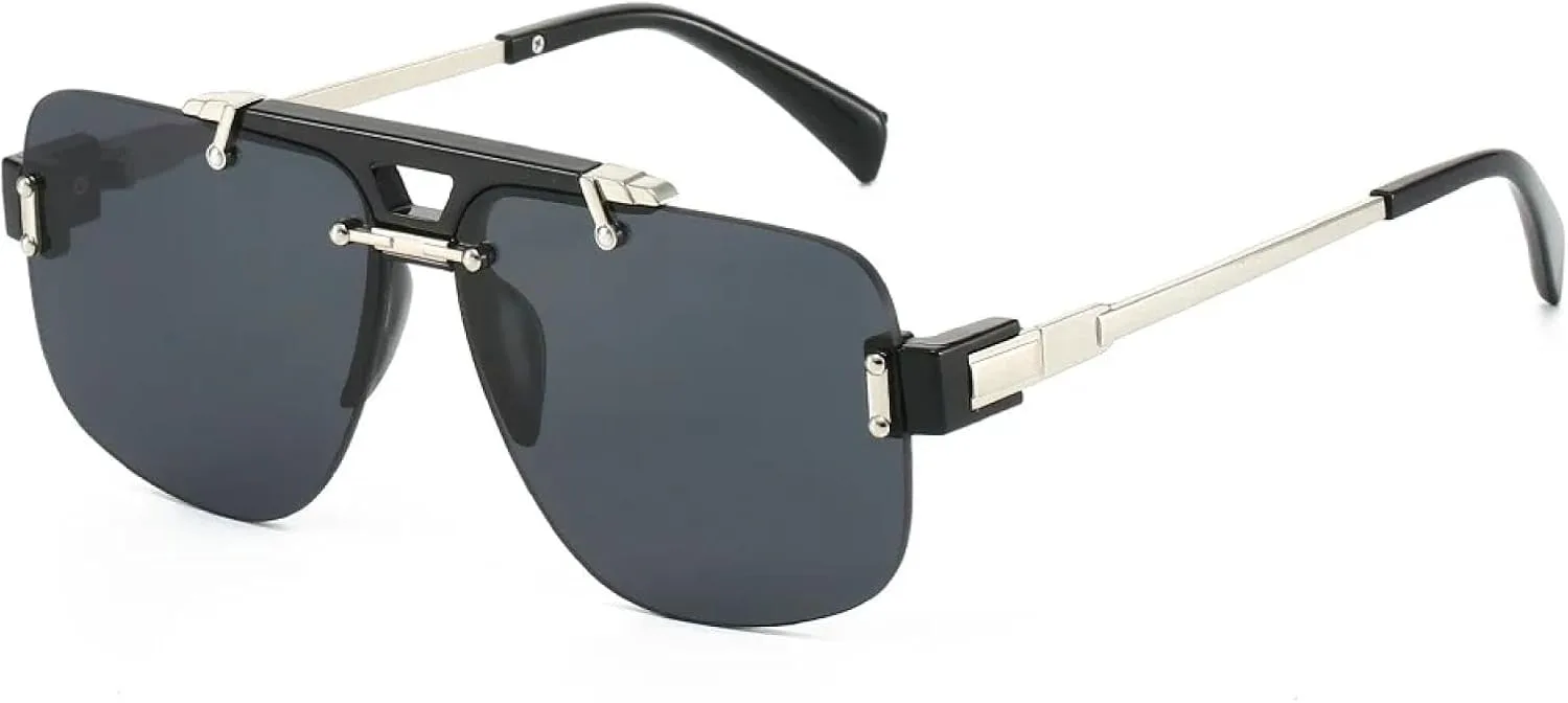 Классические солнцезащитные очки в полуободковой оправе для женщин и мужчин, винтажные, большие, в стиле панк, металлические, роскошные, популярные TVTBBVV, Black
Классические солнцезащитные очки в полуободковой оправе для женщин и мужчин, винтажные, большие, в стиле панк, металлические, роскошные, популярные TVTBBVV, Black