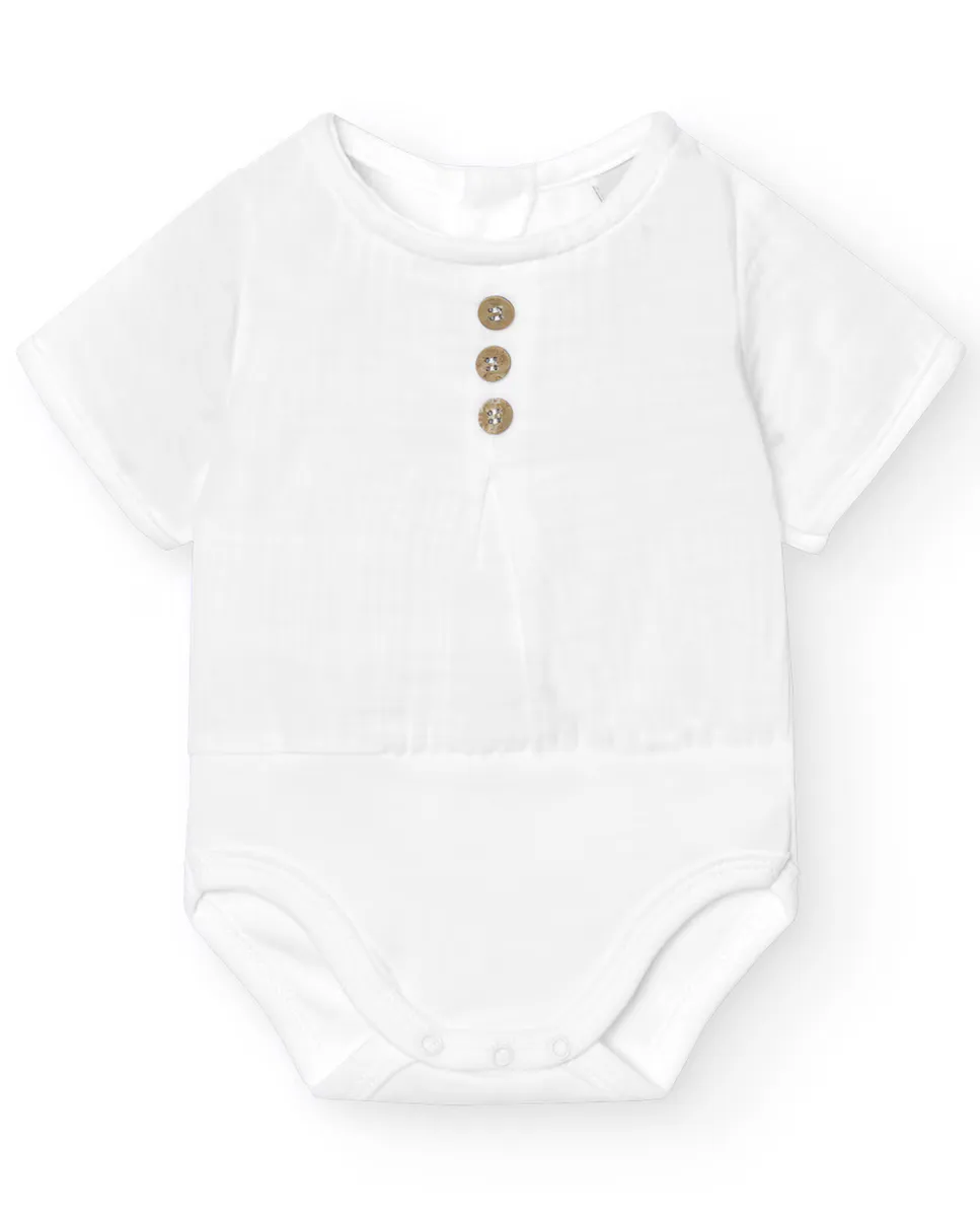 Комплект из 2 детских боди с короткими рукавами и планкой на пуговицах BABIDÚ, белый
Комплект из 2 детских боди с короткими рукавами и планкой на пуговицах BABIDÚ, белый