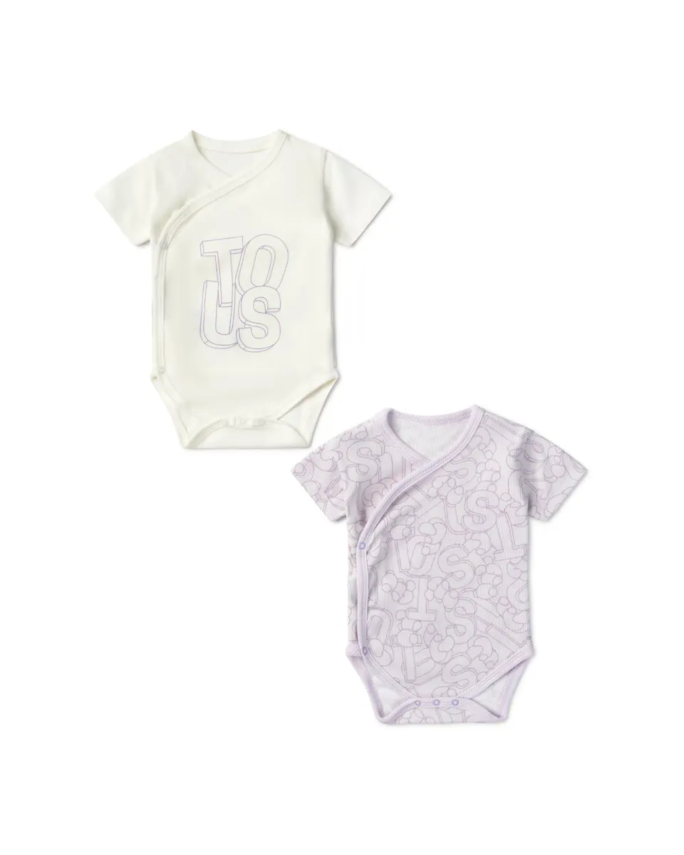 Упаковка из 2 детских боди, комбинированных с принтом в рубчик и однотонных Tous, сиреневый
Упаковка из 2 детских боди, комбинированных с принтом в рубчик и однотонных Tous, сиреневый