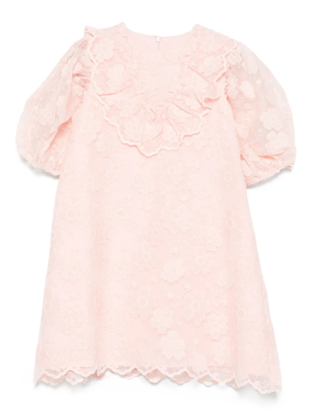 Платье с цветочным кружевом и рукавами-буфами Tartine Et Chocolat, розовый 
Платье с цветочным кружевом и рукавами-буфами Tartine Et Chocolat, розовый