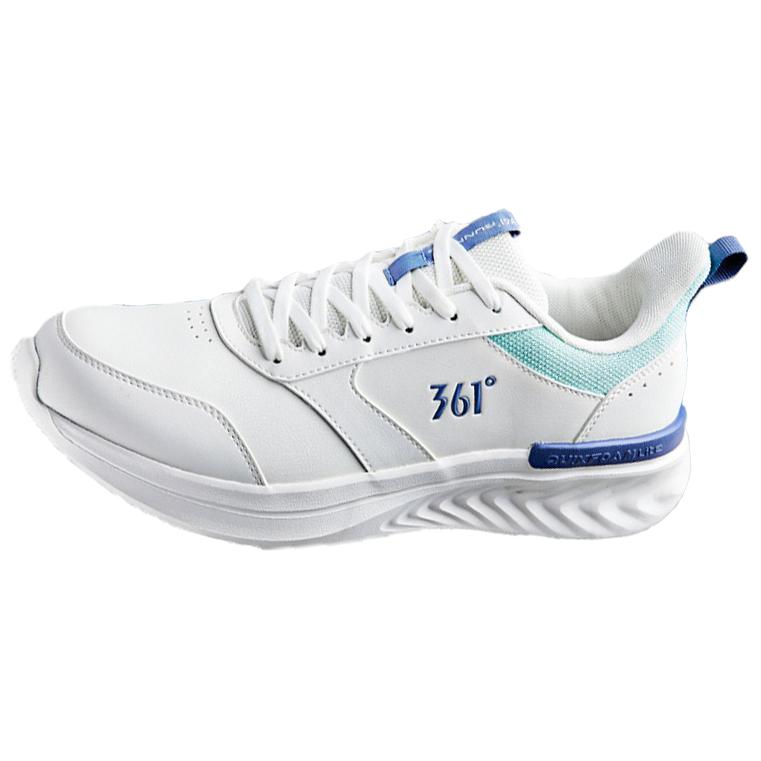 Амортизирующие противоскользящие кроссовки мужские бело-синие 361° 
Амортизирующие противоскользящие кроссовки мужские бело-синие 361°