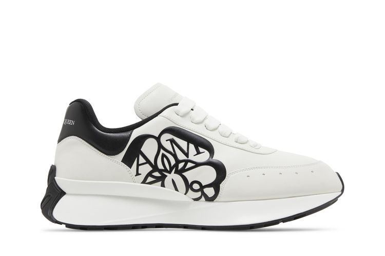Кроссовки Alexander McQueen Sprint Runner 'White Black', белый 
Кроссовки Alexander McQueen Sprint Runner 'White Black', белый