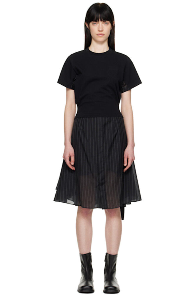 Черное платье миди из органзы и хлопкового джерси sacai
Черное платье миди из органзы и хлопкового джерси sacai