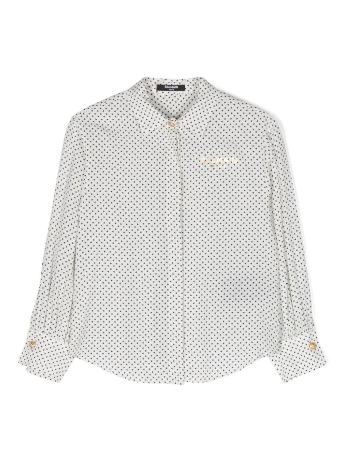 Balmain Kids креповая рубашка с геометричным принтом, белый
Balmain Kids креповая рубашка с геометричным принтом, белый