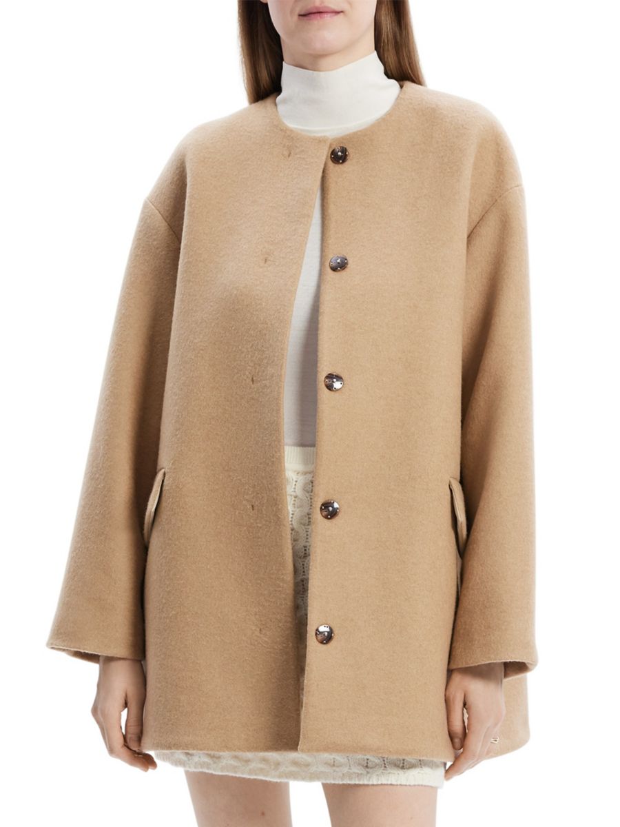 Шерстяное пальто с кейп-бэком Theory, цвет New Camel
Шерстяное пальто с кейп-бэком Theory, цвет New Camel