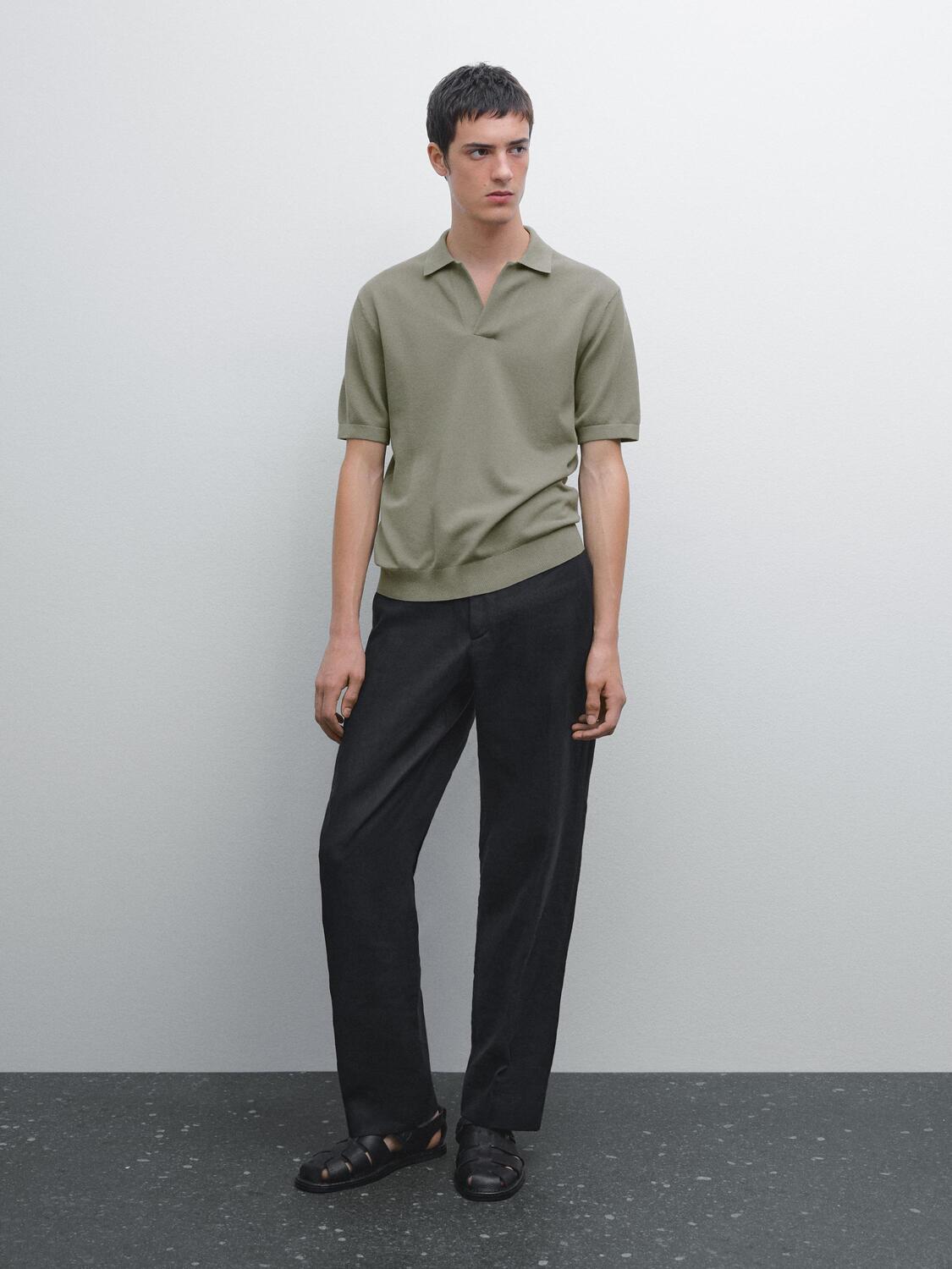 Трикотажная рубашка-поло с V-образным вырезом Massimo Dutti, Moss Green
Трикотажная рубашка-поло с V-образным вырезом Massimo Dutti, Moss Green