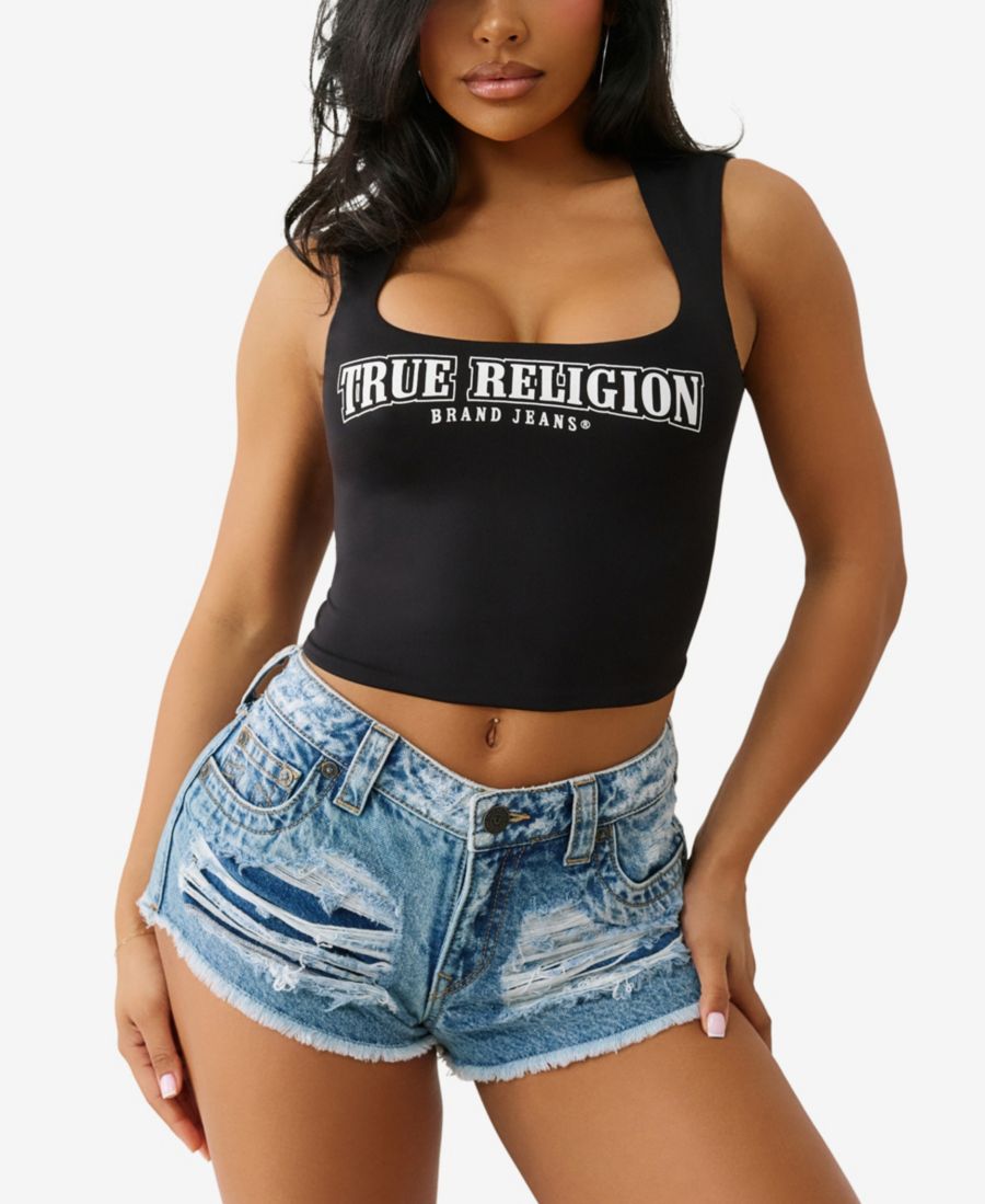 Женская майка с квадратным вырезом и логотипом True Religion, Jet Black
Женская майка с квадратным вырезом и логотипом True Religion, Jet Black