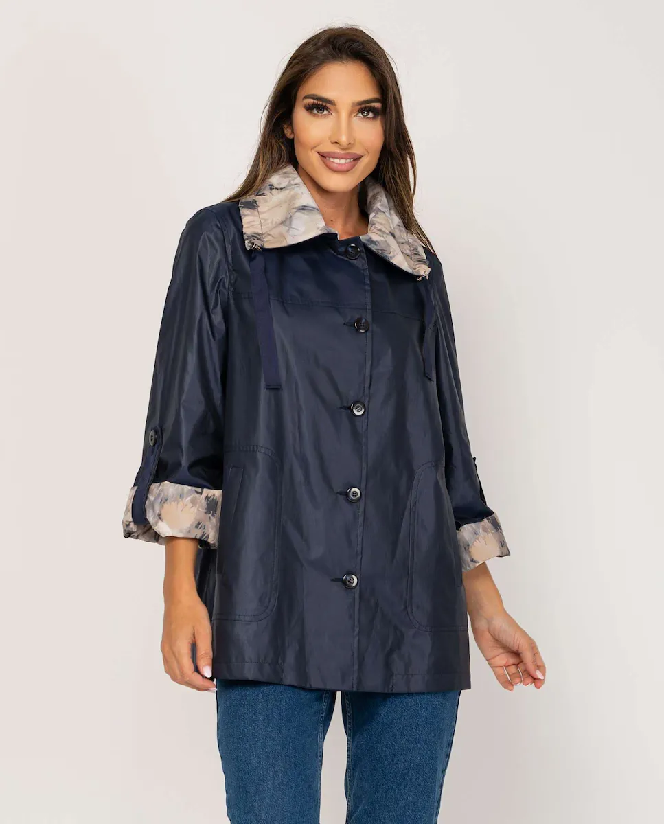 Женский тренч с набивным воротником и манжетами Fsh, темно-синий
Женский тренч с набивным воротником и манжетами Fsh, темно-синий