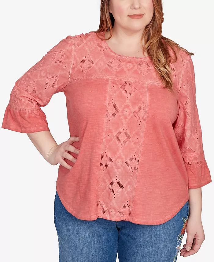 Топ El Paso размера Plus с ромбовидной текстурой и расклешенными рукавами Alfred Dunner, розовый
Топ El Paso размера Plus с ромбовидной текстурой и расклешенными рукавами Alfred Dunner, розовый