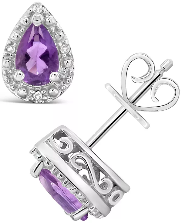 Серьги-Гвоздики с драгоценными камнями и бриллиантами из стерлингового серебра Macy'S, amethyst
Серьги-Гвоздики с драгоценными камнями и бриллиантами из стерлингового серебра Macy'S, amethyst