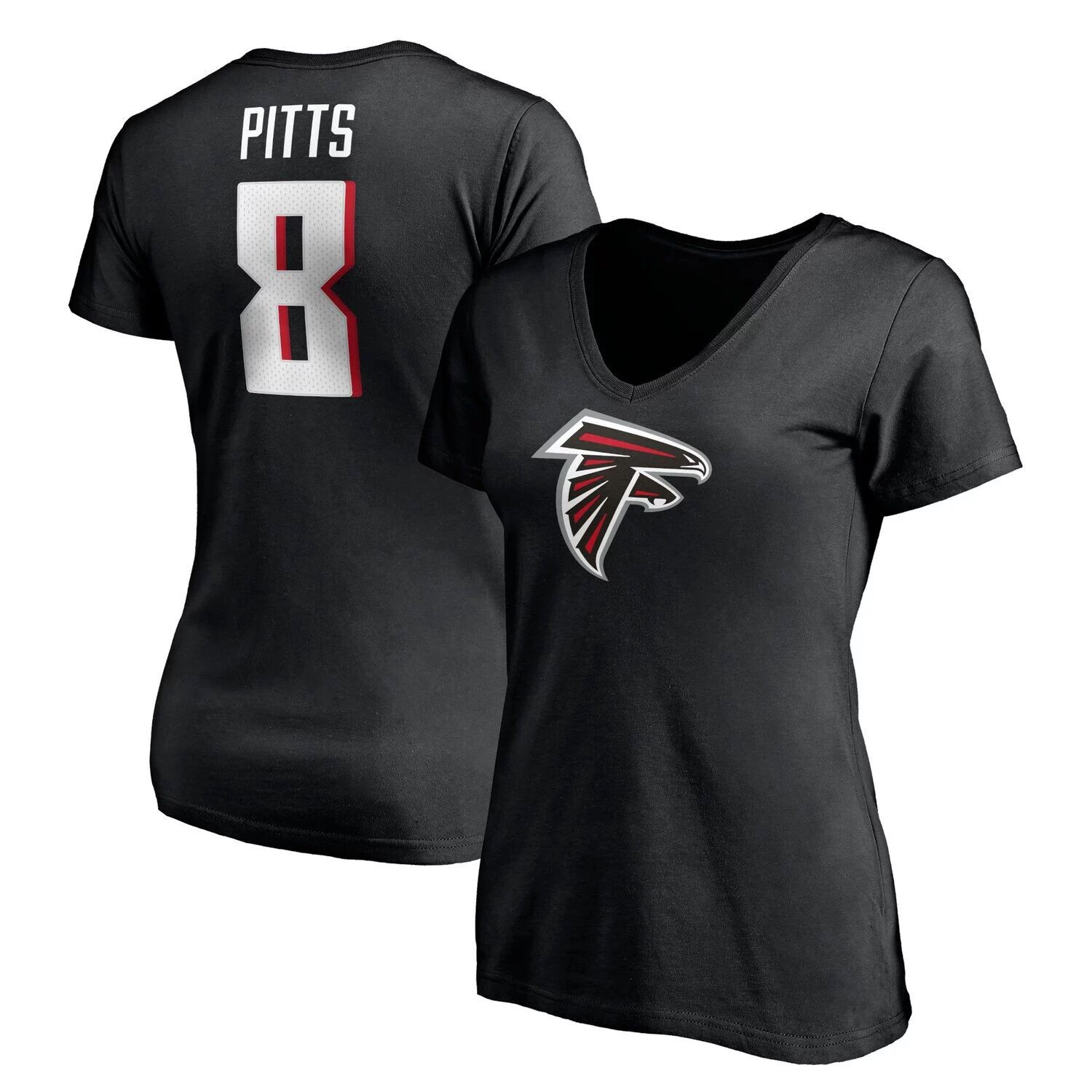 Женская футболка Fanatics с логотипом Kyle Pitts Black Atlanta Falcons, значок игрока, имя и номер, с v-образным вырезом Fanatics
Женская футболка Fanatics с логотипом Kyle Pitts Black Atlanta Falcons, значок игрока, имя и номер, с v-образным вырезом Fanatics