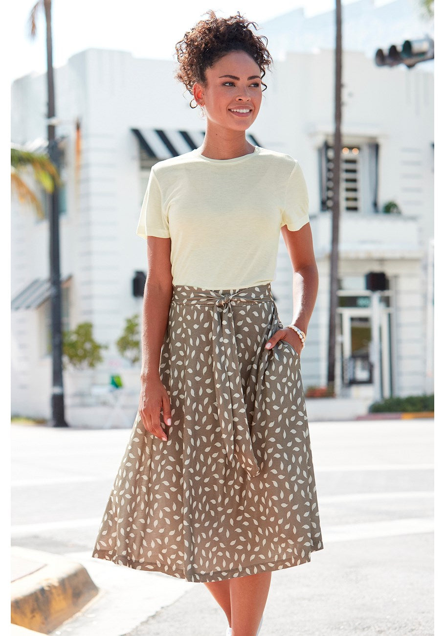 LASCANA Женское платье с принтом и завязкой на талии, цвет taupe patterned 
LASCANA Женское платье с принтом и завязкой на талии, цвет taupe patterned