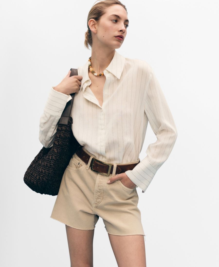 Женские джинсовые шорты с рваным краем MANGO, Sand
Женские джинсовые шорты с рваным краем MANGO, Sand