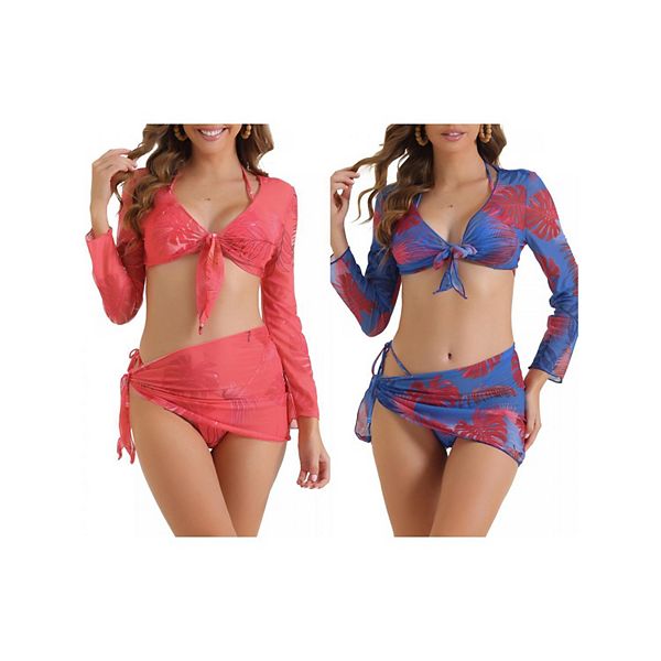 2 комплекта женского бикини с завязками на шее, 4 предмета: топ-треугольник, низ с завязками и топ-прикрытие Inspire Chic, Blue Red Roes Red, Красный, 2 комплекта женского бикини с завязками на шее, 4 предмета: топ-треугольник, низ с завязками и топ-прикр
2 комплекта женского бикини с завязками на шее, 4 предмета: топ-треугольник, низ с завязками и топ-прикрытие Inspire Chic, Blue Red Roes Red, Красный, 2 комплекта женского бикини с завязками на шее, 4 предмета: топ-треугольник, низ с завязками и топ-прикр