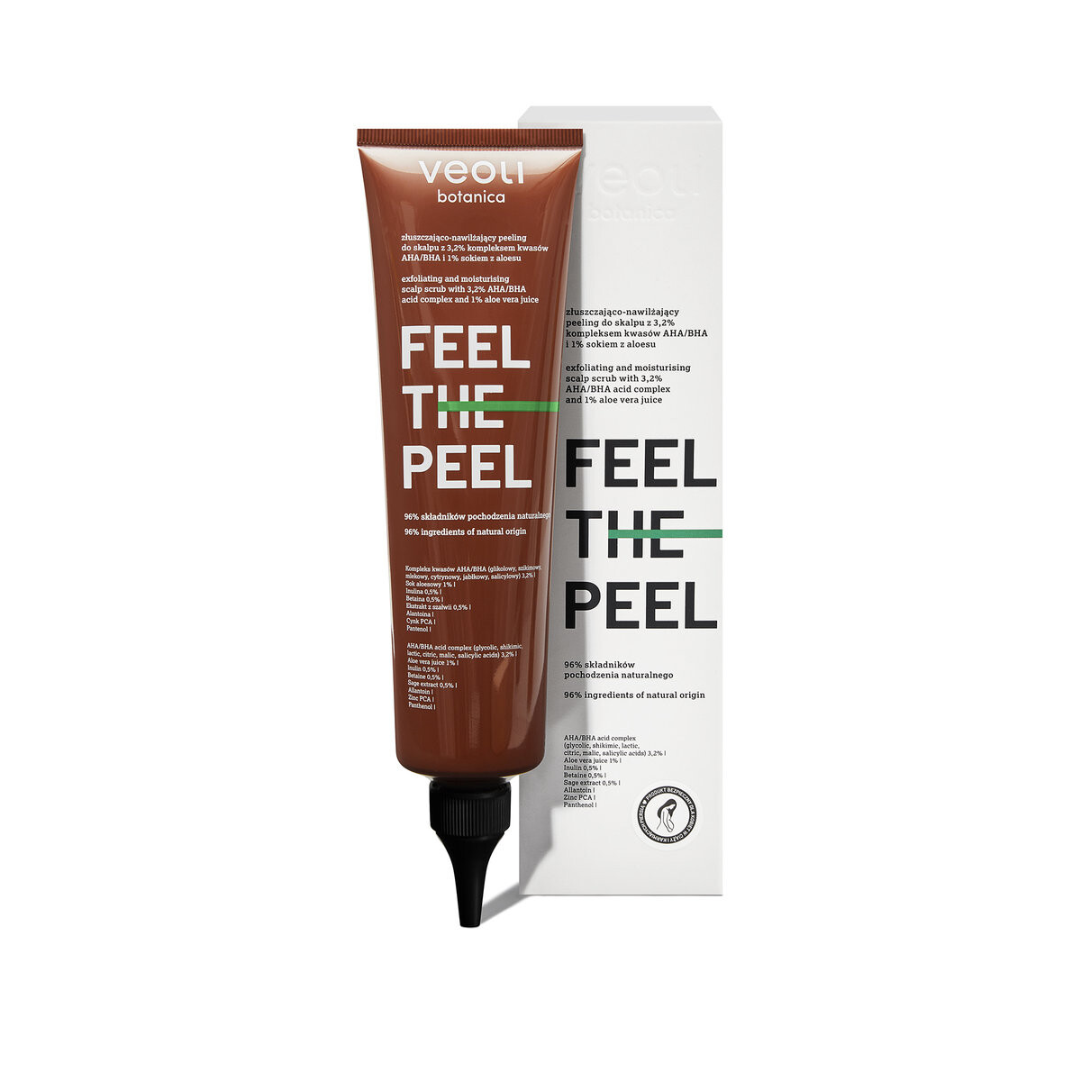 VEOLI BOTANICA Feel the Peel Отшелушивающий и увлажняющий пилинг кожи головы с 3,2% комплексом кислот AHA/BHA и 1% соком алоэ, 150мл
VEOLI BOTANICA Feel the Peel Отшелушивающий и увлажняющий пилинг кожи головы с 3,2% комплексом кислот AHA/BHA и 1% соком алоэ, 150мл