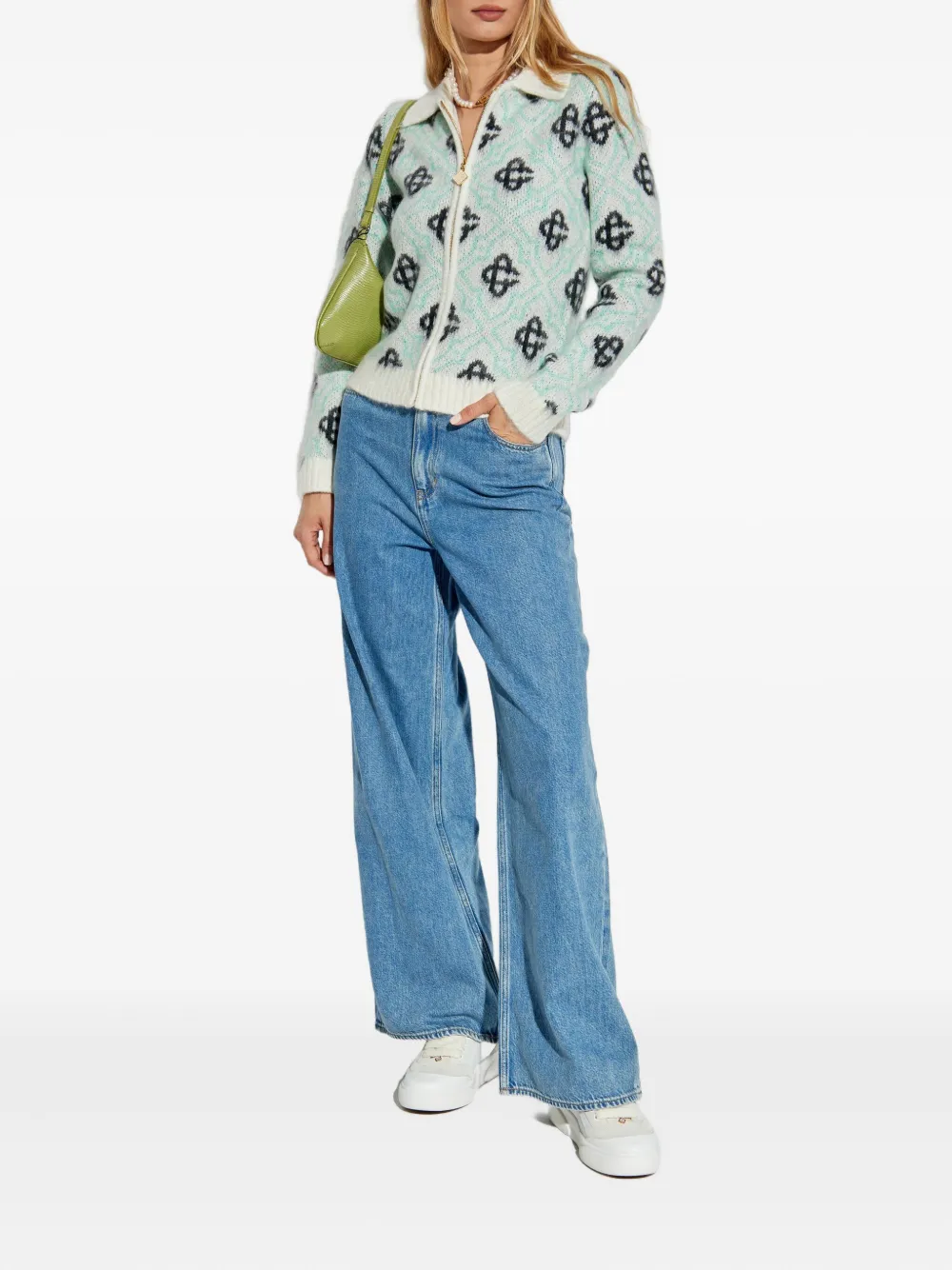 Кардиган на молнии с монограммой CASABLANCA, зеленый
Кардиган на молнии с монограммой CASABLANCA, зеленый