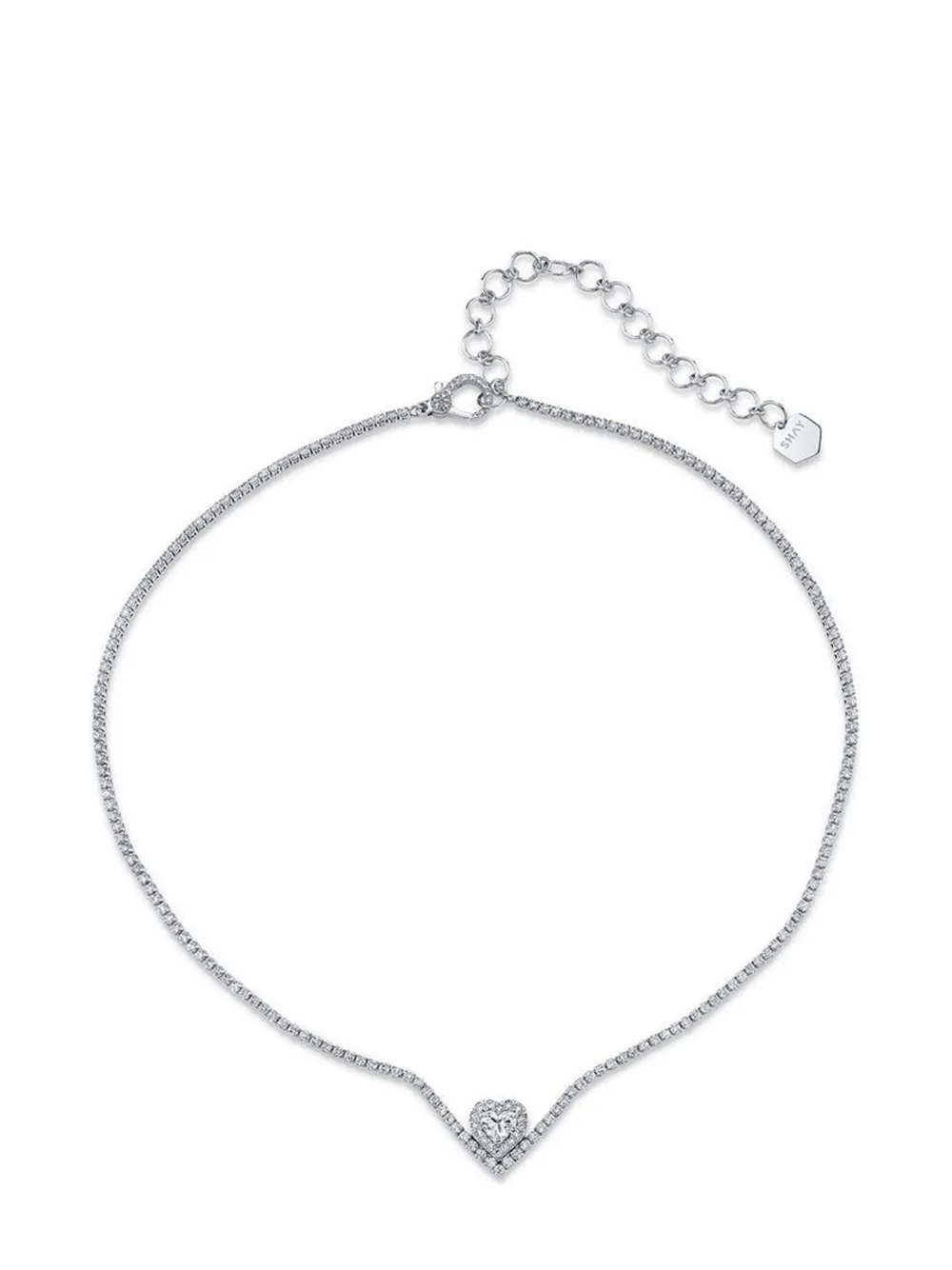 Колье Floating Heart из белого золота с бриллиантами SHAY, белый 
Колье Floating Heart из белого золота с бриллиантами SHAY, белый