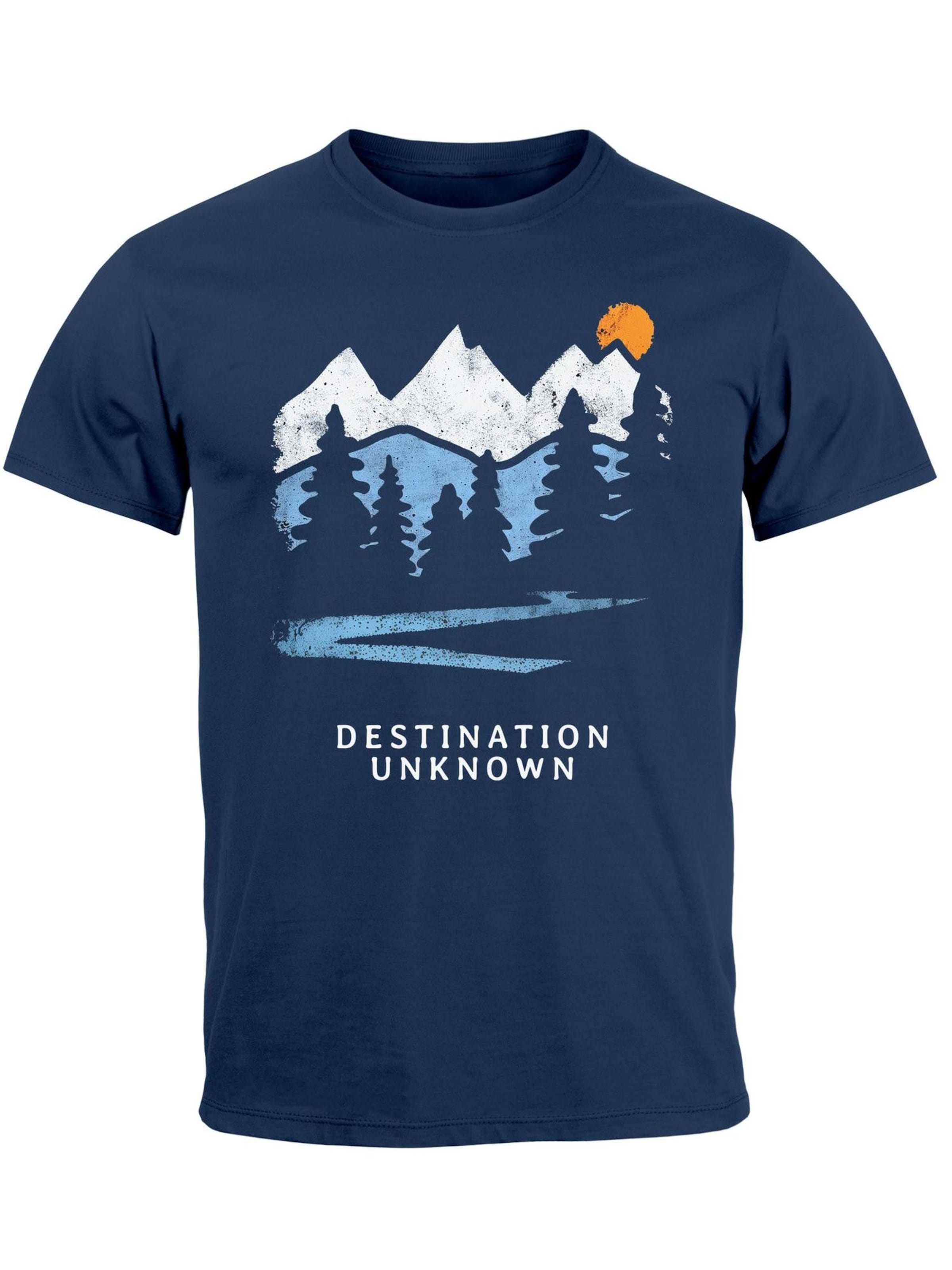 Neverless Футболка 'Destination unknown' в цвете Navy
Neverless Футболка 'Destination unknown' в цвете Navy