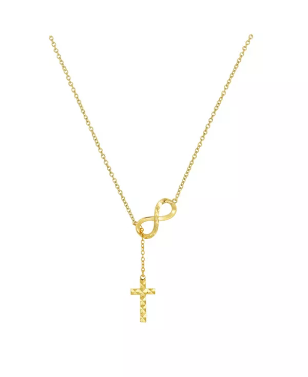 Ожерелье с подвеской-лариатом в виде креста и бесконечности, покрытое 14-каратным золотом Unwritten, gold
Ожерелье с подвеской-лариатом в виде креста и бесконечности, покрытое 14-каратным золотом Unwritten, gold