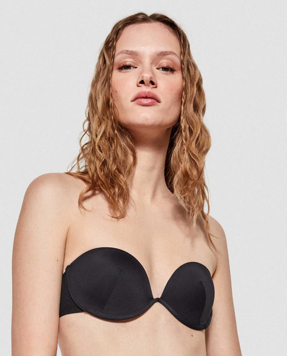 Верх бикини со съемными бретелями из однотонной ткани Gisela, черный
Верх бикини со съемными бретелями из однотонной ткани Gisela, черный