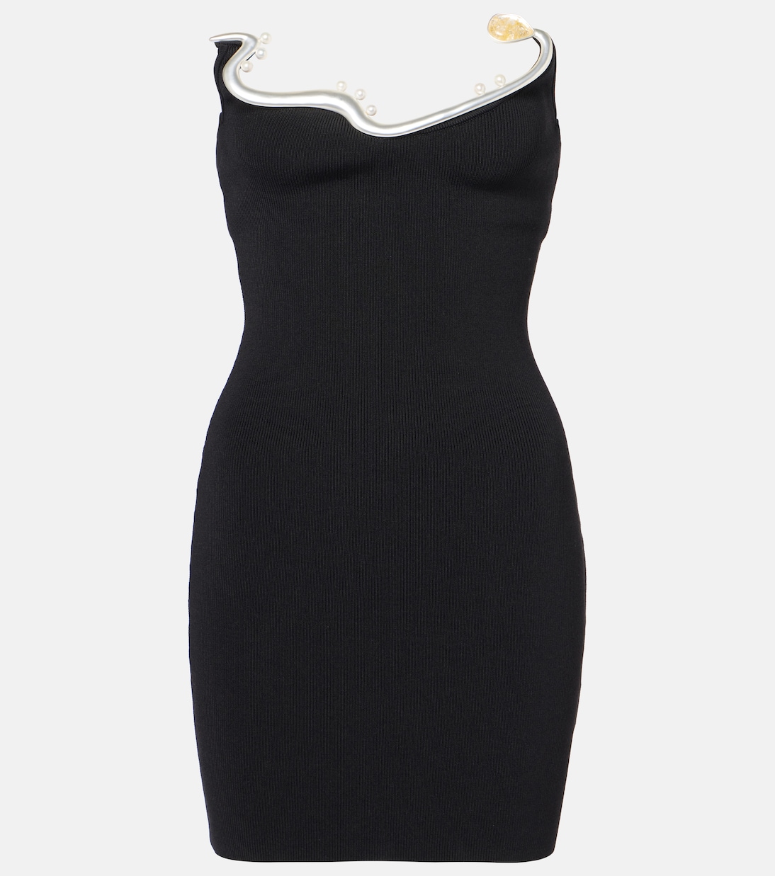 Мини-платье с отделкой из жемчуга моллюска Christopher Esber, черный
Мини-платье с отделкой из жемчуга моллюска Christopher Esber, черный