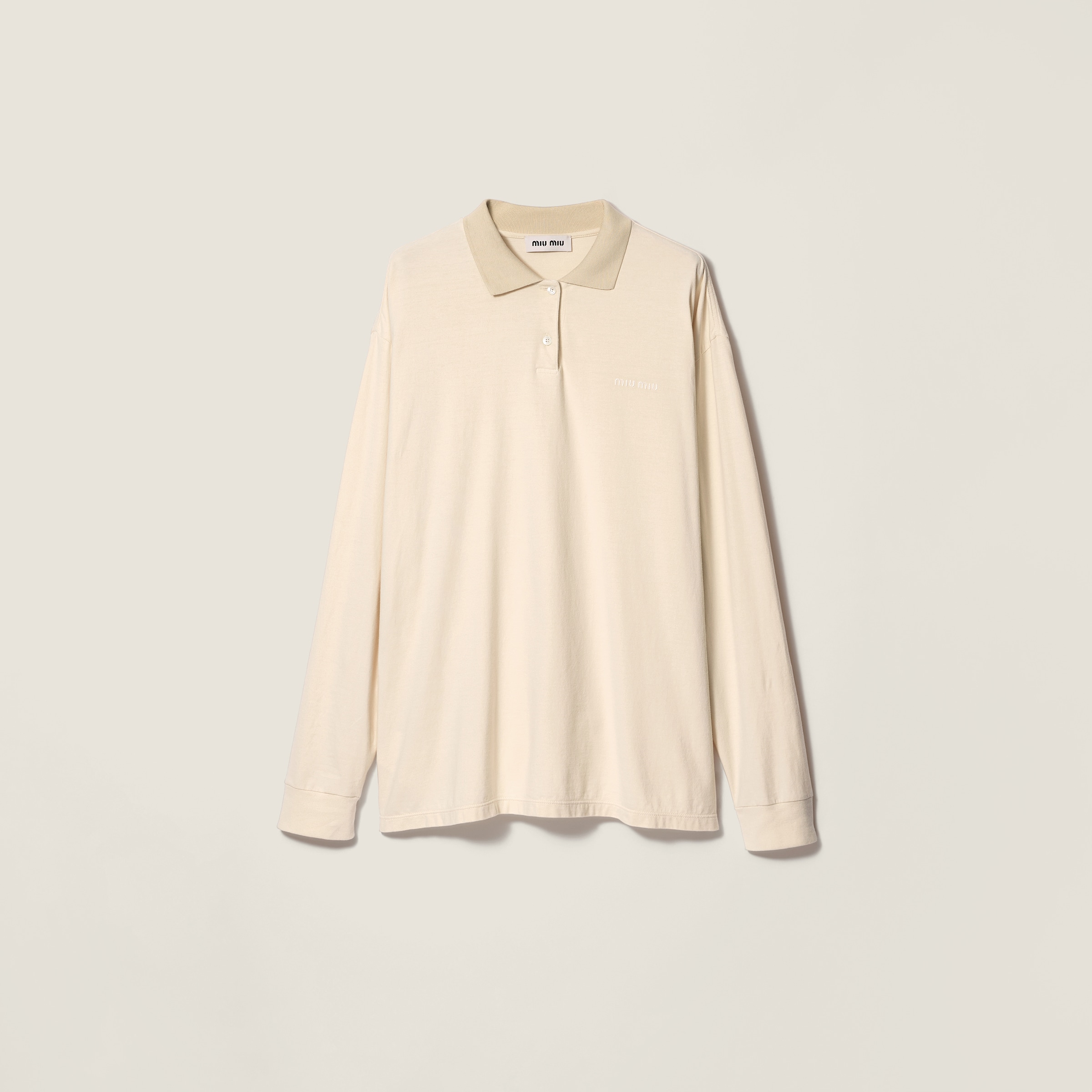 Поло из джерси MIU MIU, бежевый
Поло из джерси MIU MIU, бежевый