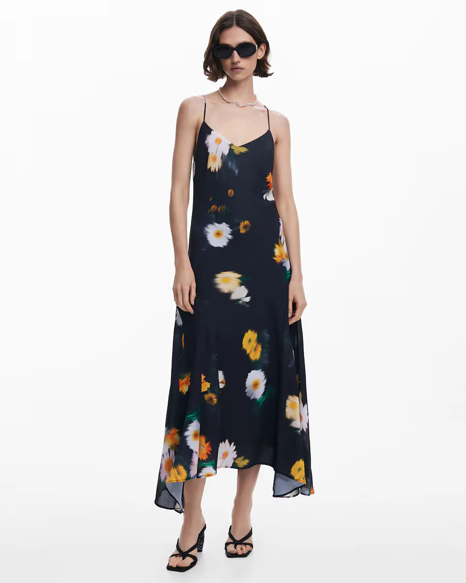Платье на бретелях из шифона с цветочным принтом Desigual, черный
Платье на бретелях из шифона с цветочным принтом Desigual, черный
