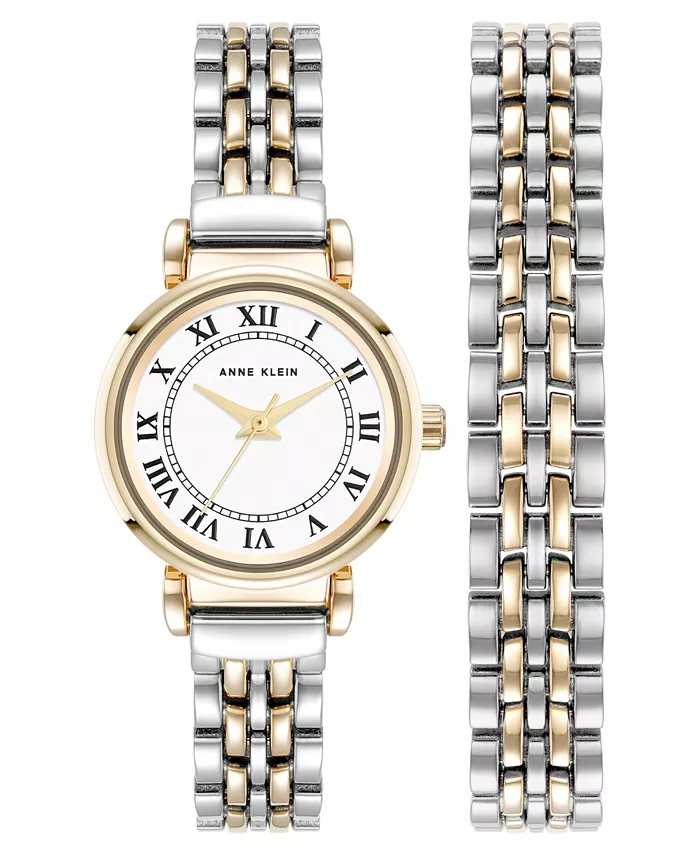 Женские часы Quartz с римскими цифрами и браслетом из двухцветного металлического сплава, 24 мм, комплект Anne Klein, мультиколор
Женские часы Quartz с римскими цифрами и браслетом из двухцветного металлического сплава, 24 мм, комплект Anne Klein, мультиколор