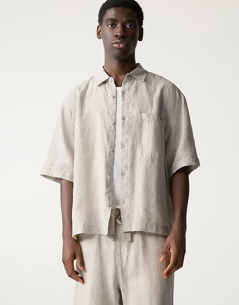 Рубашка свободного кроя Pull&Bear из 100% льна бежевого цвета
Рубашка свободного кроя Pull&Bear из 100% льна бежевого цвета