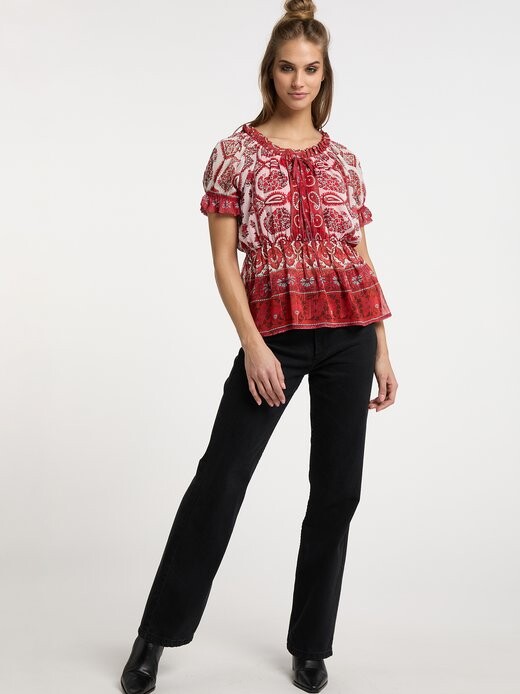 Блузка-Рубашка с рюшами на рукавах Usha, красный
Блузка-Рубашка с рюшами на рукавах Usha, красный