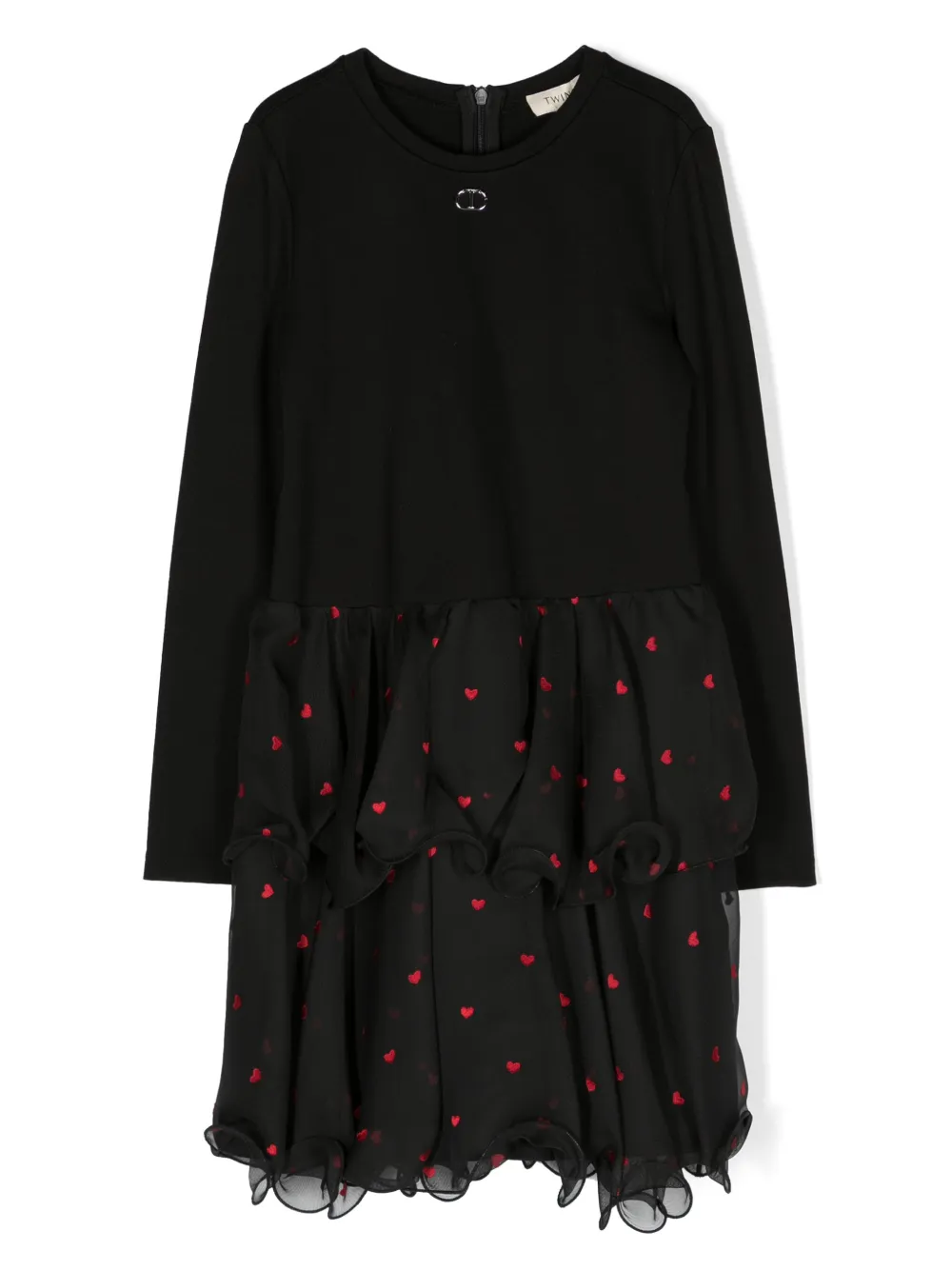 Платье с длинными рукавами и принтом TWINSET Kids, черный 
Платье с длинными рукавами и принтом TWINSET Kids, черный