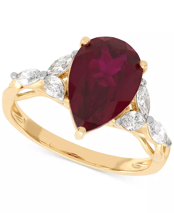 Кольцо с выращенным в лаборатории рубином (3-5/8 карата tw) и выращенным в лаборатории бриллиантом (1/2 карата tw) в форме груши из 14-каратного или белого золота (также с выращенным в лаборатории изумрудом и сапфиром) Grown With Love, ruby
Кольцо с выращенным в лаборатории рубином (3-5/8 карата tw) и выращенным в лаборатории бриллиантом (1/2 карата tw) в форме груши из 14-каратного или белого золота (также с выращенным в лаборатории изумрудом и сапфиром) Grown With Love, ruby