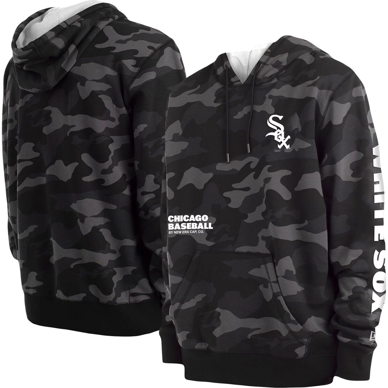 Мужской черный пуловер с капюшоном Chicago White Sox Camo New Era
Мужской черный пуловер с капюшоном Chicago White Sox Camo New Era