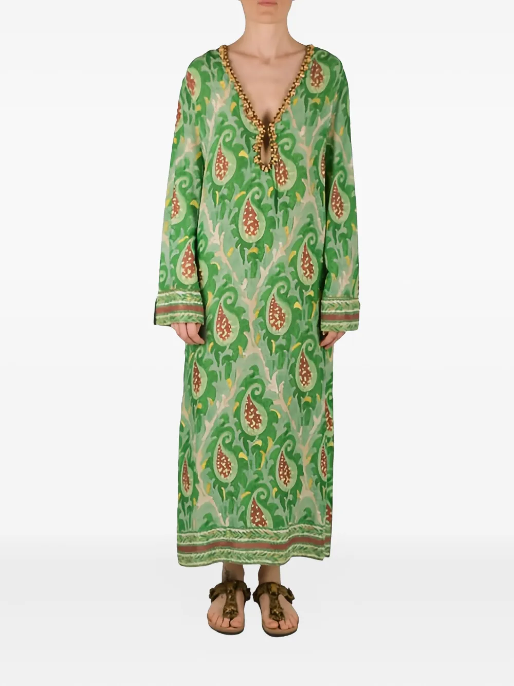 Платье макси с кулиской и принтом пейсли Maliparmi, зеленый
Платье макси с кулиской и принтом пейсли Maliparmi, зеленый